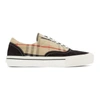 Burberry Vintage Check Cotton And Suede Sneakers In Black / Arc