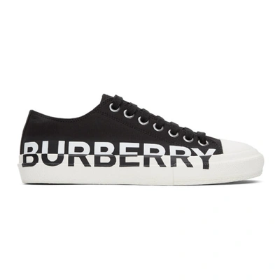 Burberry Black & White Larkhall M Logo Trainers In Black,white