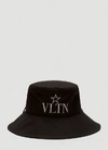 VALENTINO GARAVANI VALENTINO VLTN EMBROIDERED LOGO BUCKET HAT