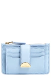 The Marc Jacobs Leather Card Case In Blue Mist