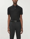 Sandro Beach Marled Regular-fit Linen Polo Shirt In Black