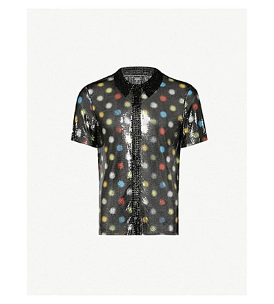 Paco Rabanne Polka-dot Chainmail Shirt In Black Spot