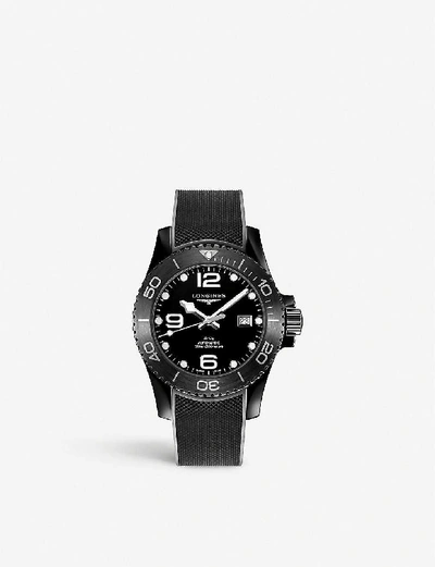 Longines L37844569 Hydroconquest Ceramic And Rubber Watch In Black