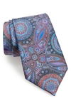 Ermenegildo Zegna Venticinque Paisley Silk Tie In Navy