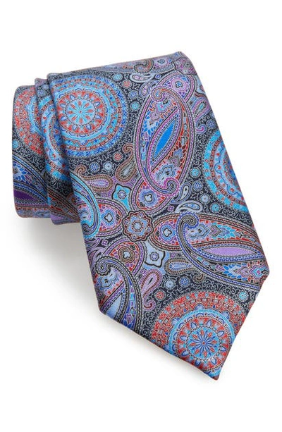 Ermenegildo Zegna Venticinque Paisley Silk Tie In Navy