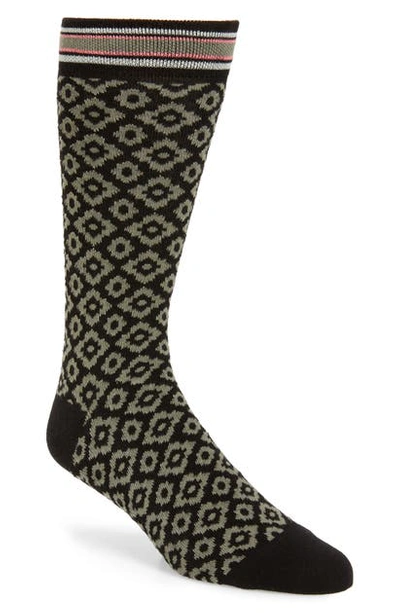 Ted Baker Scarbre Geometric Socks In Khaki