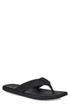 Ugg Men's Seaside Leather Lightweight Flip-flop Sandal In Black