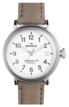 Shinola 'the Runwell' Leather Strap Watch, 47mm In Heather Grey/ Blue