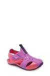 Nike Toddler Girls Sunray Protect 2 Stay-put Closure Sandals From Finish Line In Purple/ Silver-watermelon