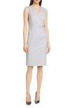 HUGO BOSS DESTIA CHECK WOOL SHEATH DRESS,5042779198300