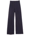 Apiece Apart Classic High Rise Wide Leg Merida Pant In Blue