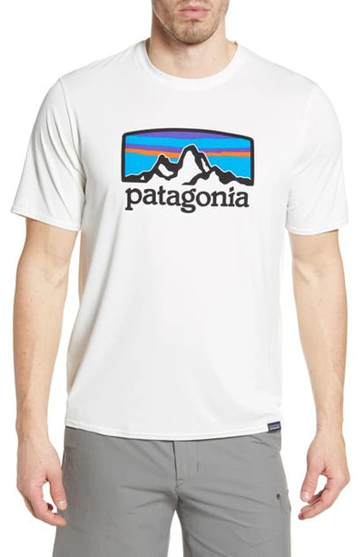 Patagonia Capilene Cool Daily Graphic T-shirt In Fitzroy Horizons/ White