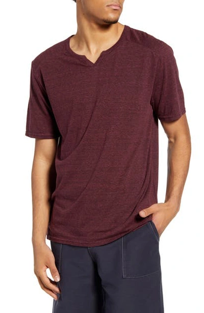 Threads 4 Thought Windsor Notch Neck T-shirt In Maroon Rust