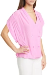 SMYTHE DOUBLE BREASTED DRAPEY TOP,SP2046