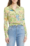 ALICE AND OLIVIA WILLA FLORAL PRINT BLOUSE,CC003P19043
