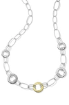 Ippolita Classico Mixed Wire And Hammered Disc Necklace In Chimera Two-tone In Silver/ Gold