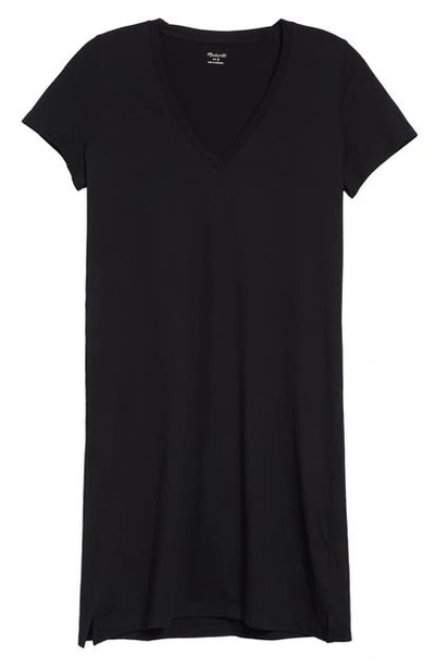 Madewell Northside V-neck T-shirt Dress In Light Heather Grey