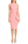 Chiara Boni La Petite Robe Gudrum High Neck Cocktail Dress In Peach Rose