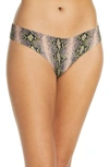 Commando Print Microfiber Thong In Watercolor Blooms