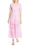 Loveshackfancy Edie Midi Shirtdress In Peony Pink