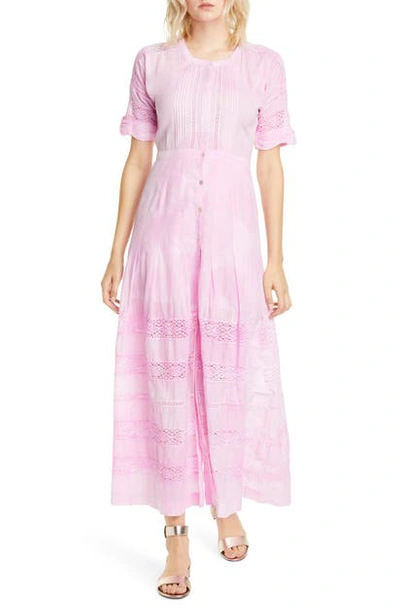 Loveshackfancy Edie Midi Shirtdress In Peony Pink