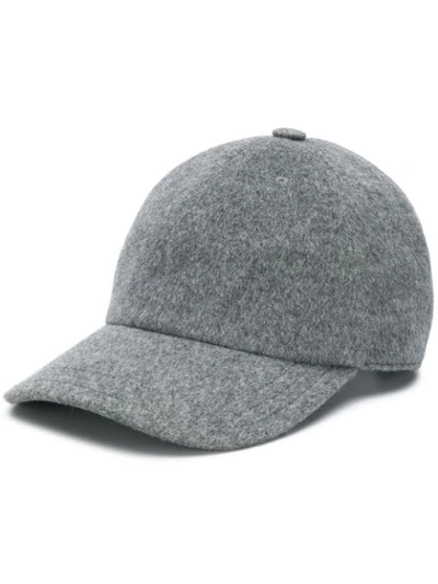 Thom Browne Cashmere Baseball Cap In Grey