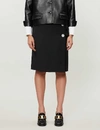 PRADA Buttoned mohair and wool-blend midi skirt