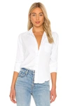 Frank & Eileen Eileen Long-sleeve Button-front Cotton Shirt In White Tattered Wash Denim
