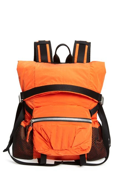 Bottega Veneta Paper Touch Nylon Mini Backpack In Orange