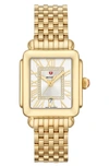 Michele Deco Madison Mid Diamond Dial Bracelet Watch, 29mm X 31mm In Gold