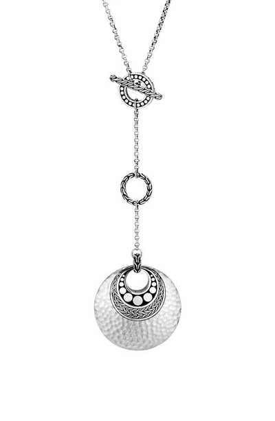 John Hardy Hammered Sterling Silver Sautoir Dotted 36 Lariat Necklace