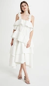 Goen J Asymmetric Ruffled And Gathered Leopard Matelasse Dress In Ivory