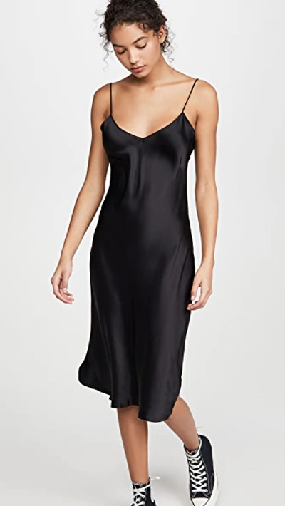 Nili Lotan Plunge Neck Slip Dress In Black