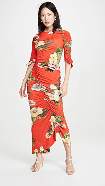 Preen By Thornton Bregazzi Patience Floral Maxi Dress In Red