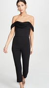 CUSHNIE STRAPLESS CROPPED FITTED JUMPSUIT
