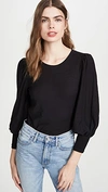 Nation Ltd Loren Peasant-sleeve Tee In Black