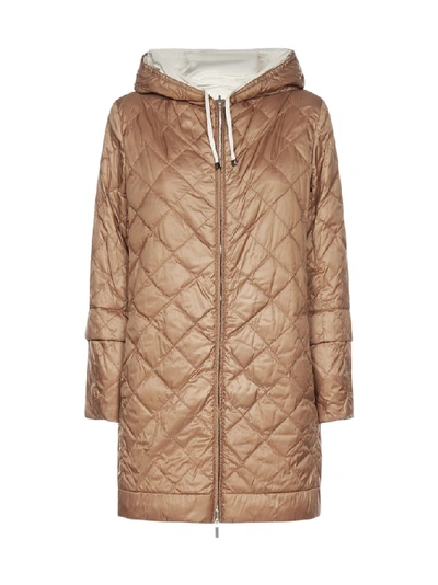 Max Mara The Cube Enovel Reversible Quilted Nylon Down Jacket In Camel