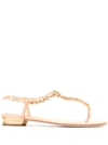 RENÉ CAOVILLA EMBELLISHED THONG SANDALS