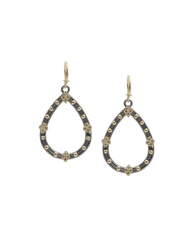 ARMENTA OLD WORLD CHAMPAGNE DIAMOND OPEN PEAR EARRINGS, 30MM,PROD230850281