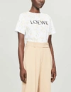 LOEWE Branded floral-print cotton-jersey T-shirt