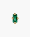 LIZZIE MANDLER SINGLE BAGUETTE EMERALD MINI STUD EARRING | GEMSTONES