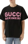 GUCCI SEXINESS LOGO GRAPHIC COTTON TEE,616036XJCK1