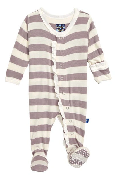Kickee Pants Babies'  Ruffle Footie In Pink