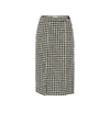 VICTORIA BECKHAM HOUNDSTOOTH WRAP SKIRT,P00469604