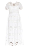 RED VALENTINO REDVALENTINO BRODERIE ANGLAISE FLARED DRESS