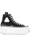 R13 Platform High Top Sneaker In Black