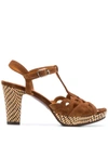 CHIE MIHARA PATTERNED CUT-OUT DETAIL SANDALS