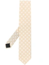 Lardini Geometric-print Silk Tie In Neutrals