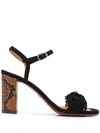 CHIE MIHARA OPEN TOE SNAKESKIN-EFFECT SANDALS