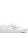 Prada Wheel Low-top Sneakers With Logo In White